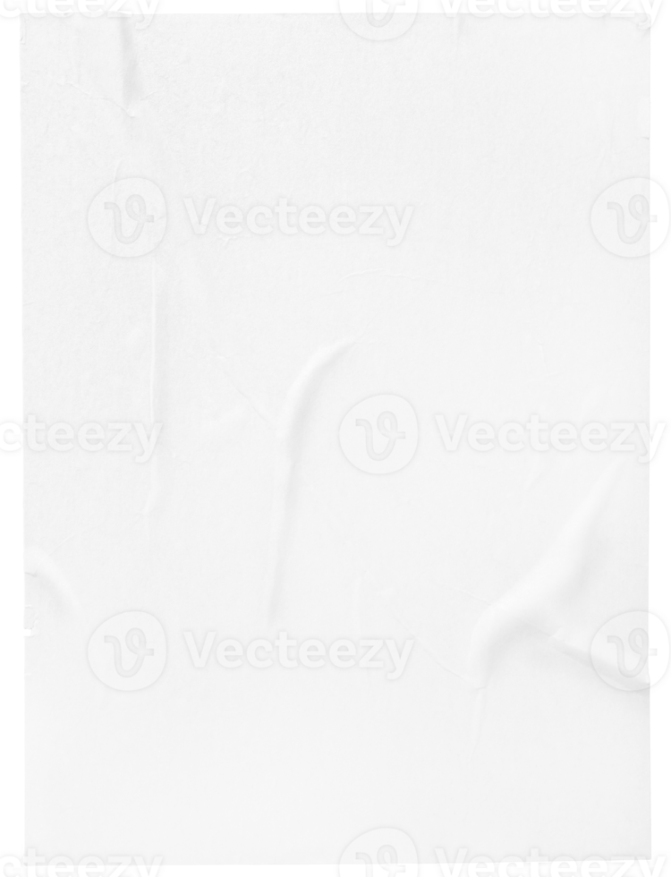 Template of a Blank glued wrinkled sheet of paper png
