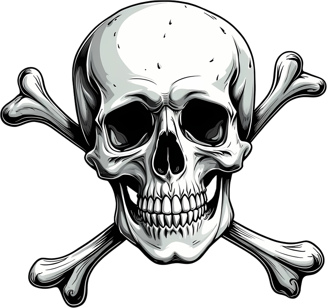 Scary Skull with Bones Artwork png