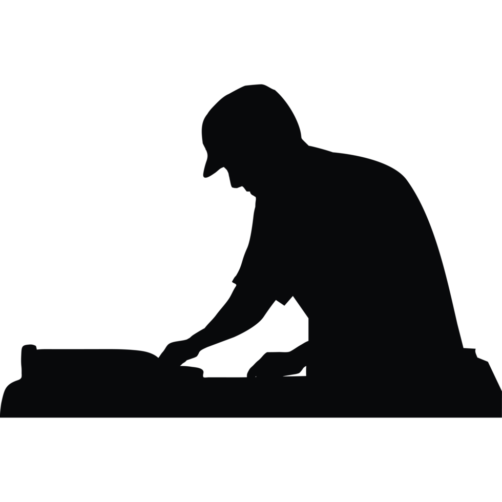 dj silhouette mixing png