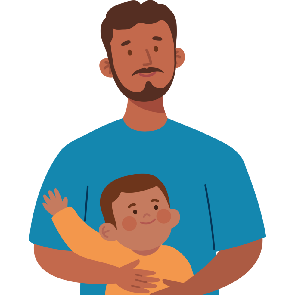 father carrying his son png