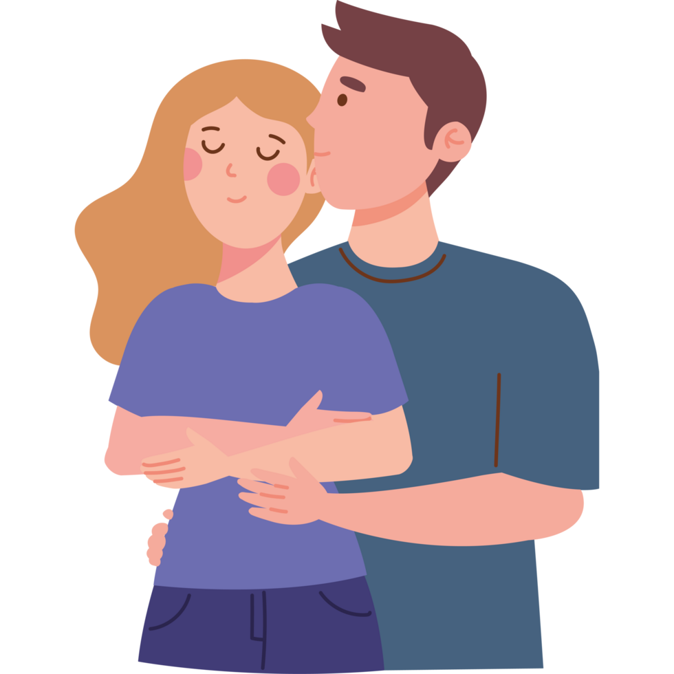 couple kissing romantic png