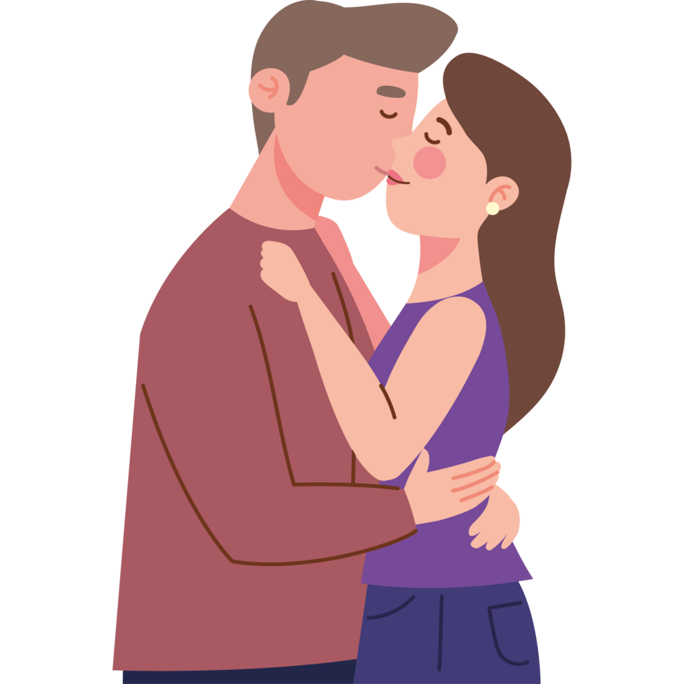 couple kissing romantic png