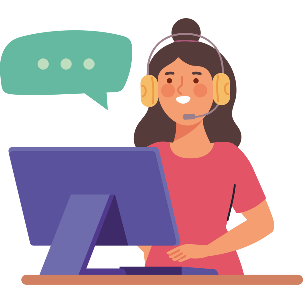 customer support operator woman png