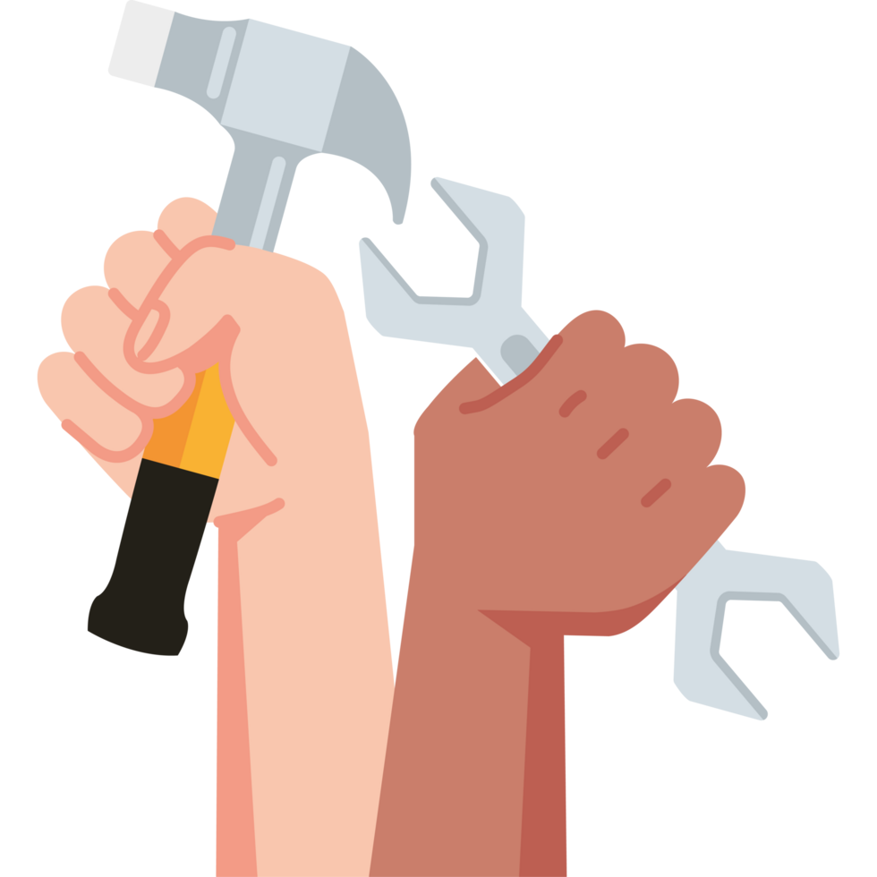 labour day raised hands png