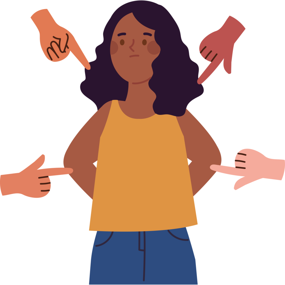 discrimination scene with young woman png
