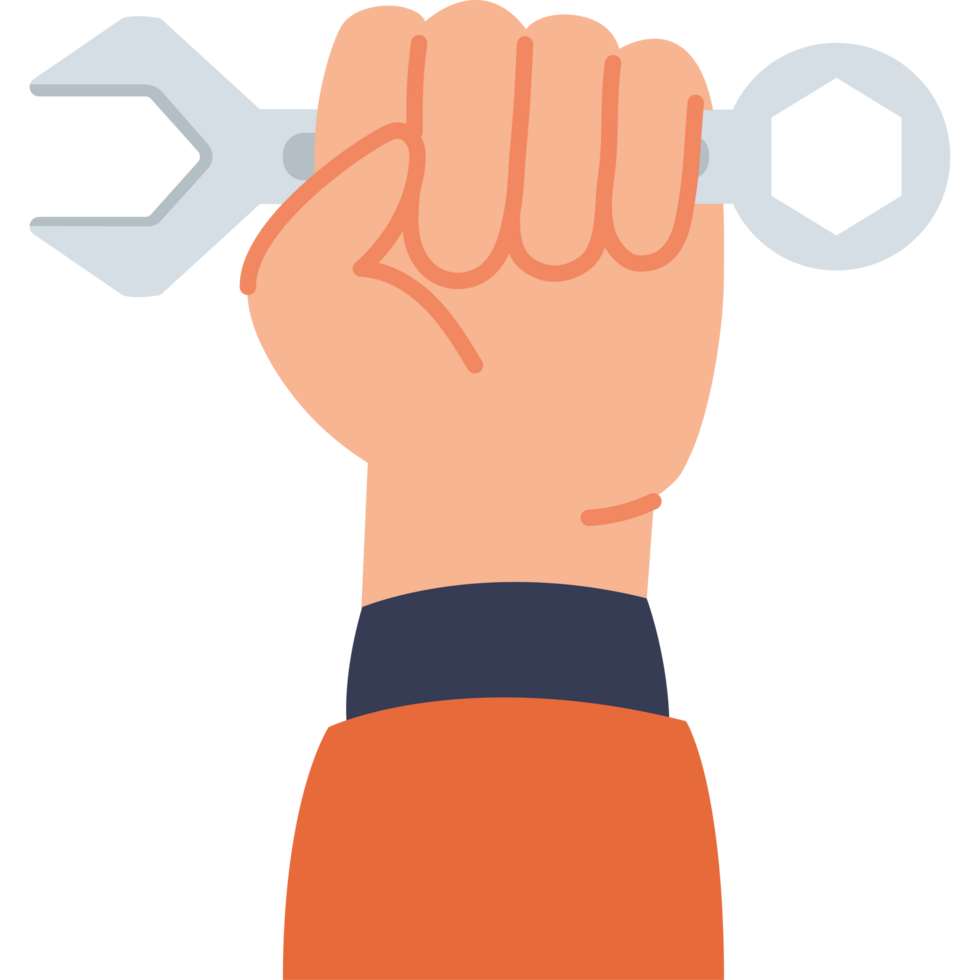 labour day hand with spanner png