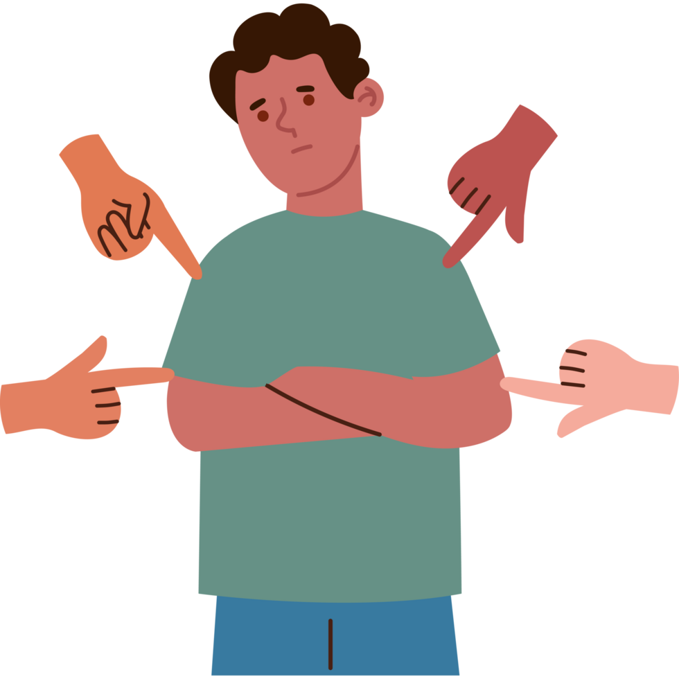 discrimination scene with young man png