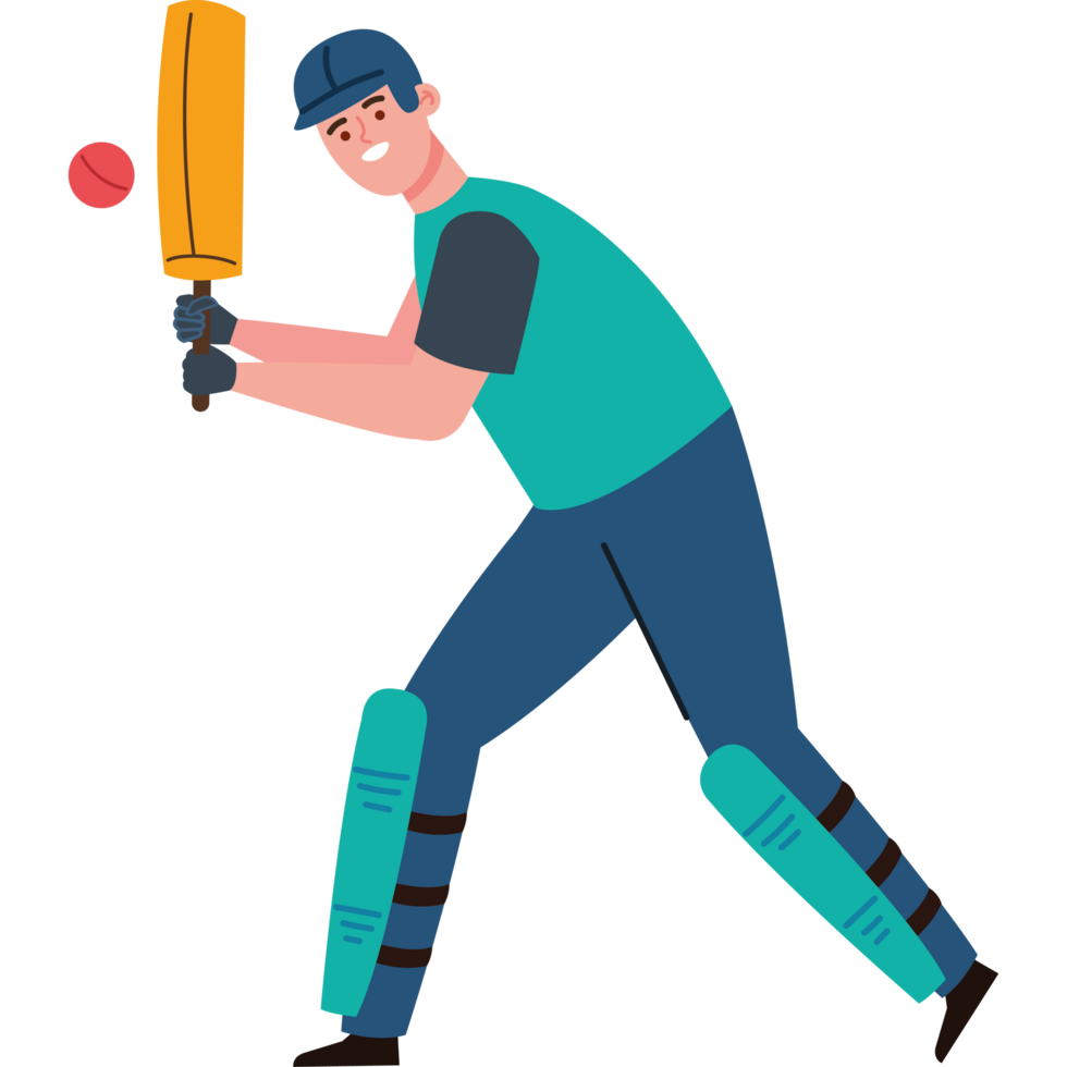 cricket man with bat and ball png