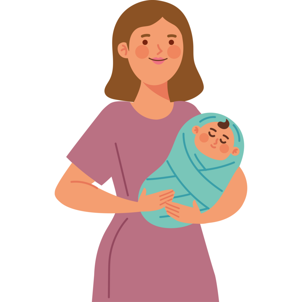 baby shower mom and newborn png