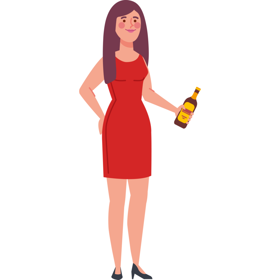 stag party woman with beer bottle png