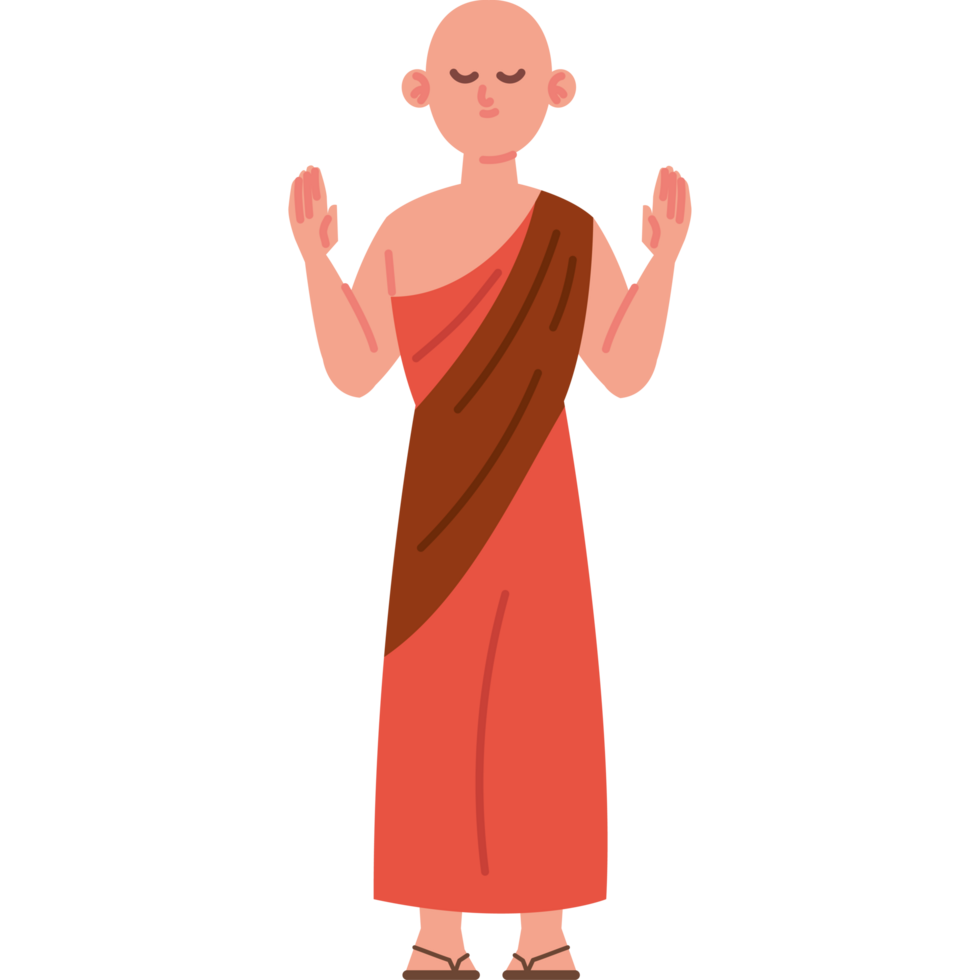 waisak monk meditation png
