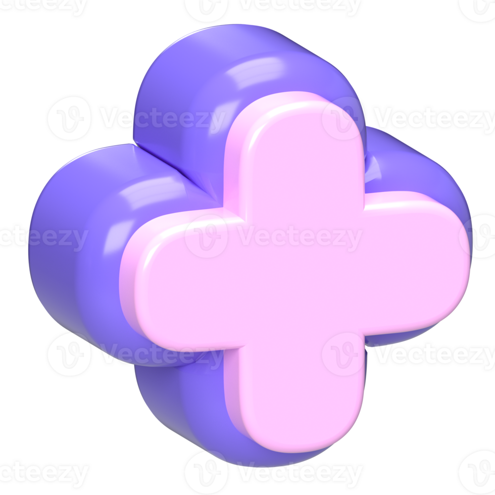 3D Pink and Purple Plus Sign png