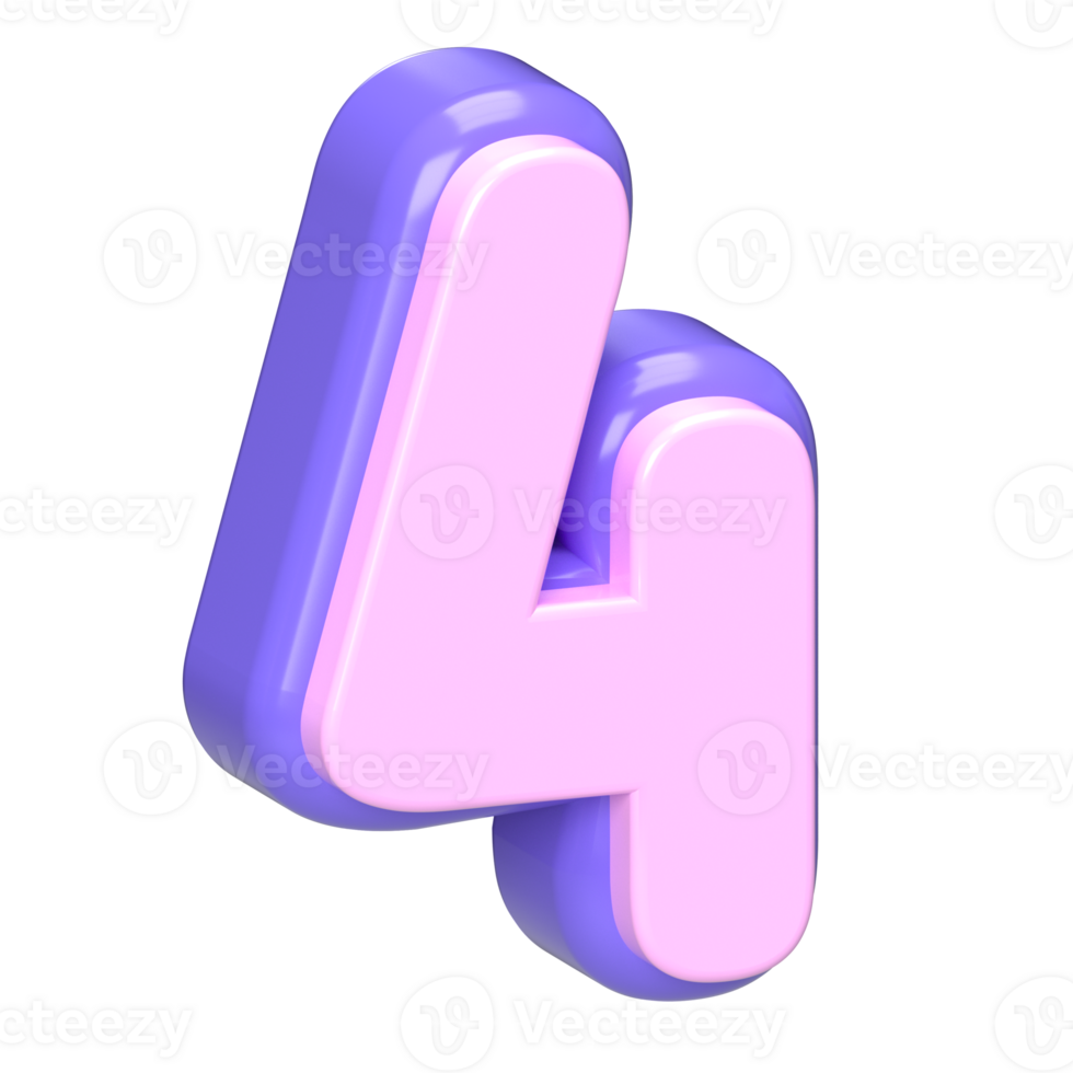 3D Cartoon Pink and Purple png