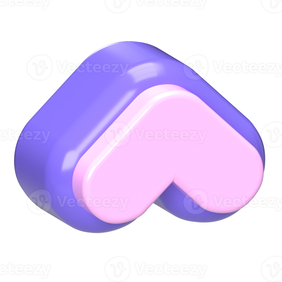 3D Purple and Pink Heart Icon png