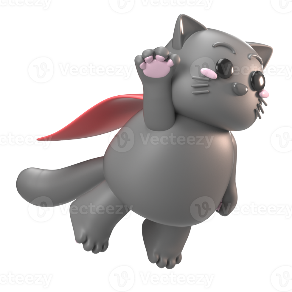Super Cat Flying 3D png