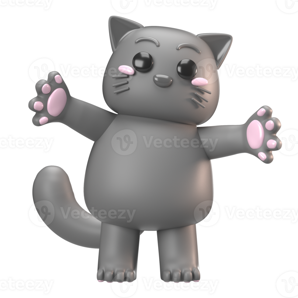 Cute Cartoon Cat with Open png