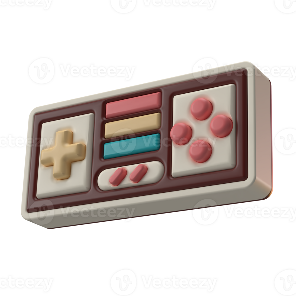 3D Rendering of Retro Game Console Joystick Icon for Website, Application, and Banner. Retro Game Console Joystick 3D Illustration png