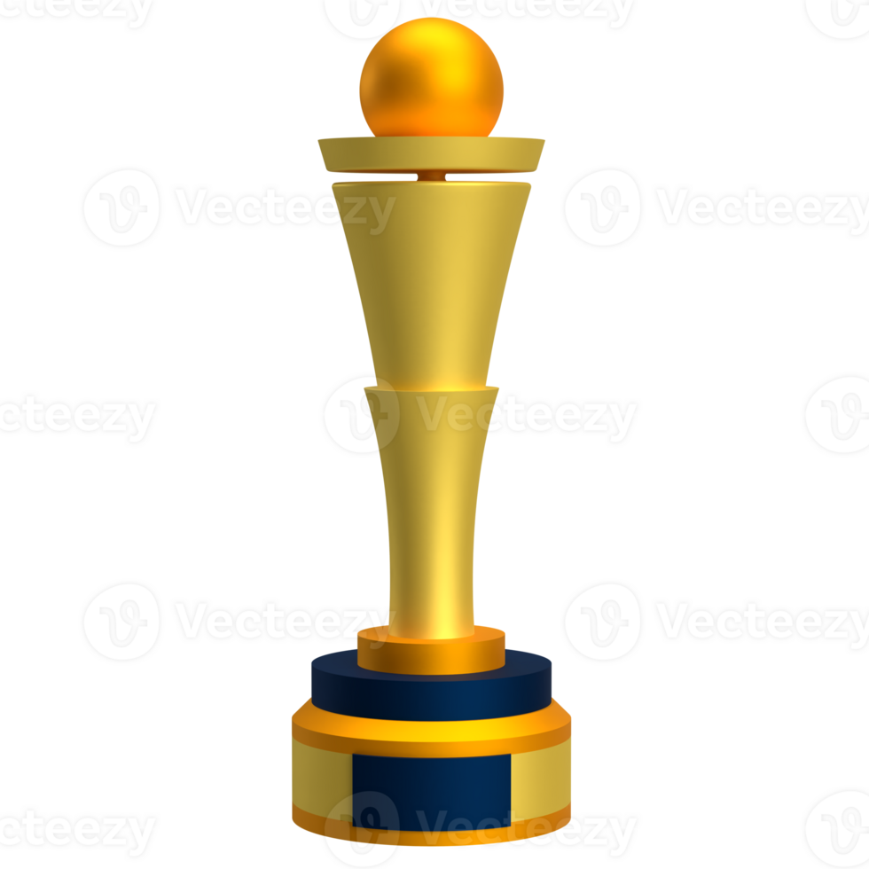 Gold Trophy Award 3D Icon Illustration png