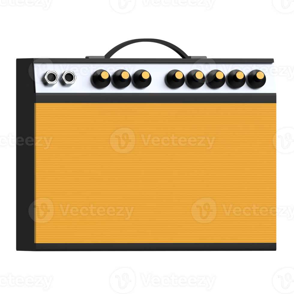 Vintage Guitar Amplifier Icon in 3D png