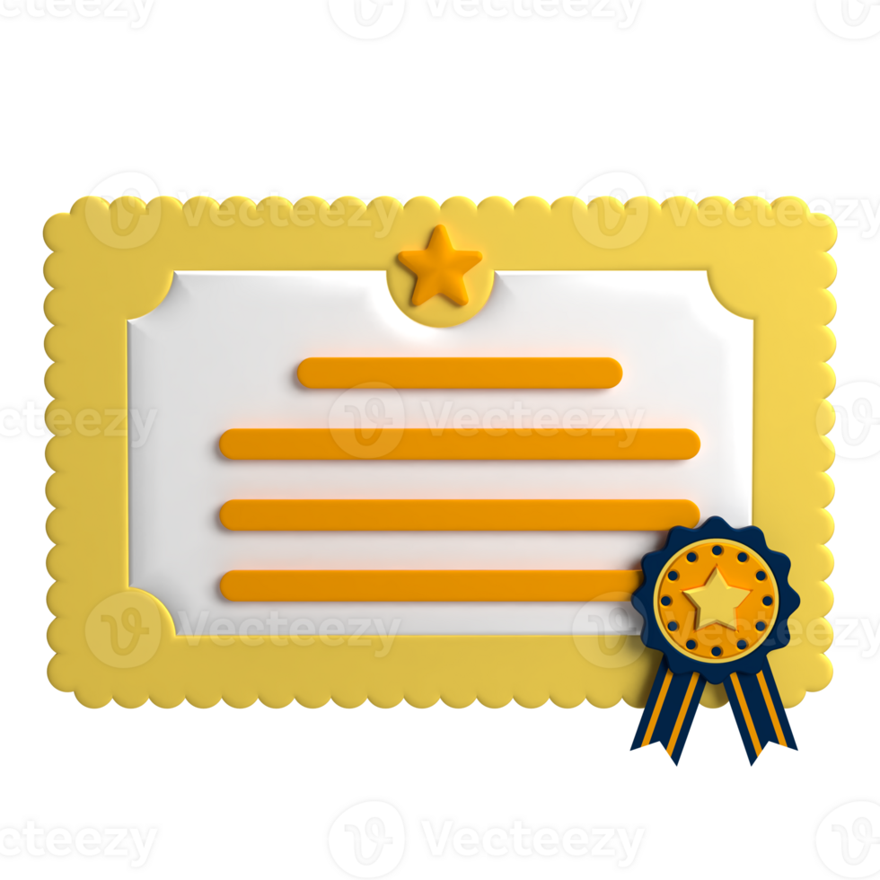 Certificate Paper Award 3D Icon png