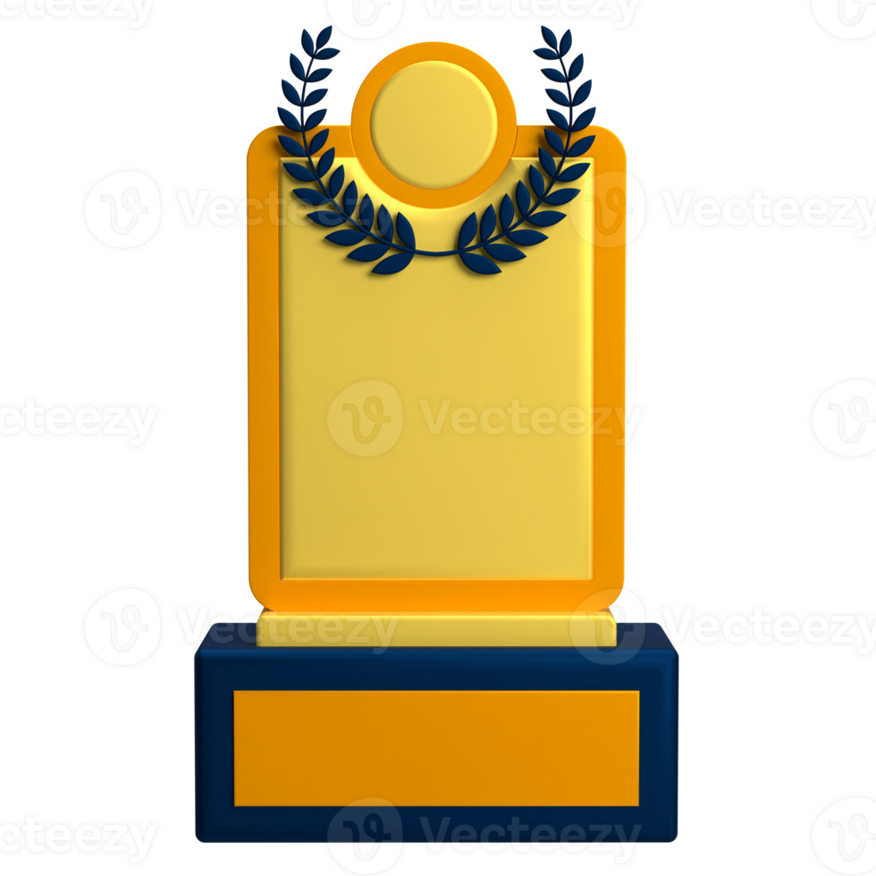 Gold Trophy Award 3D Icon Illustration png