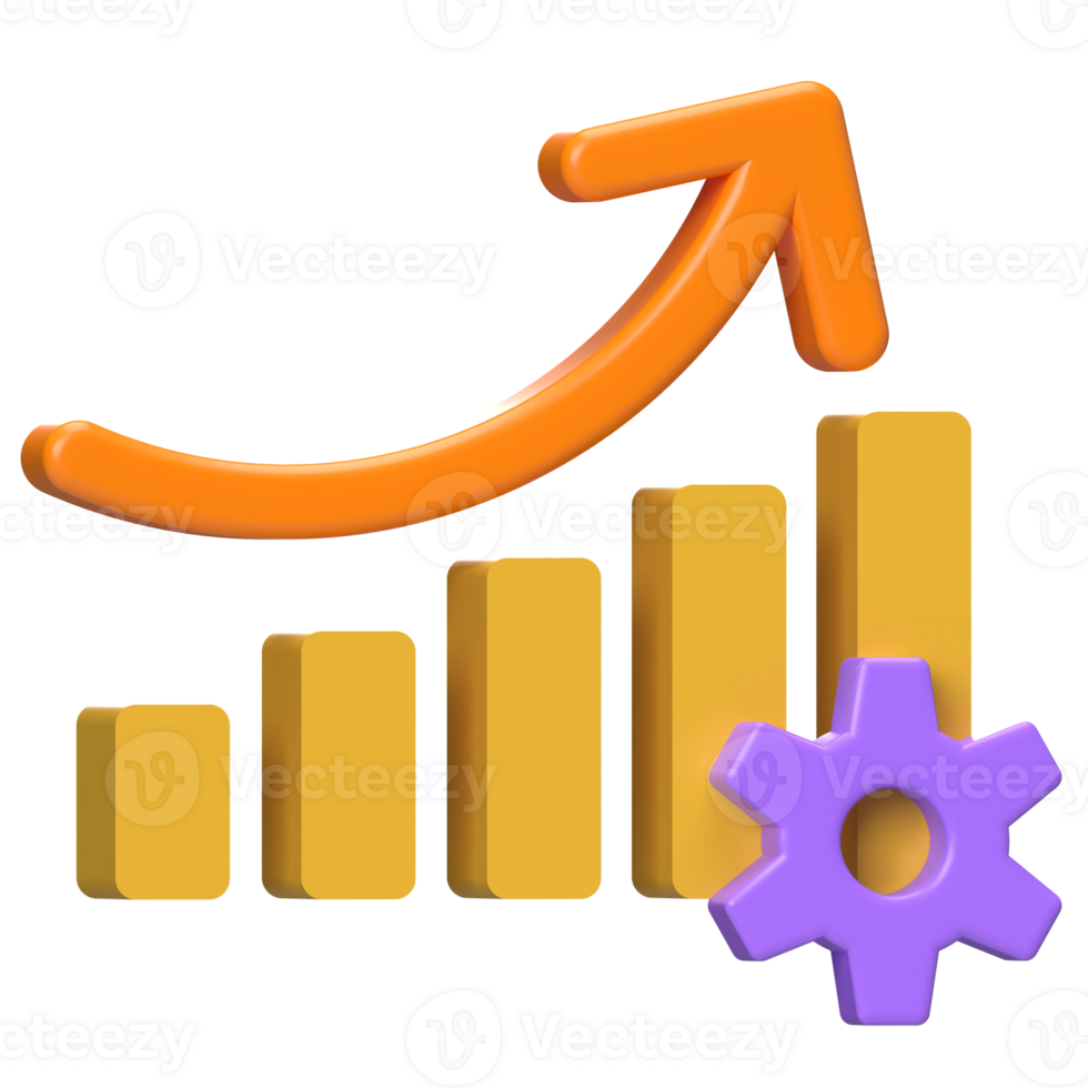 Chart with Up Arrow 3D Icon png