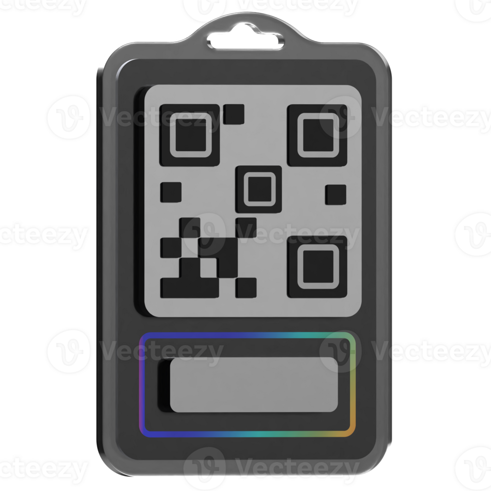 QR Code Badge 3D Icon png
