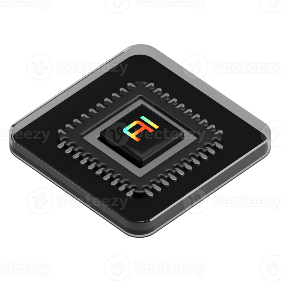AI Chipset CPU 3D Icon png