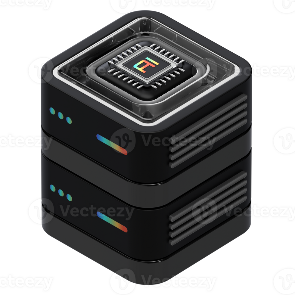 AI Database Server 3D Icon png
