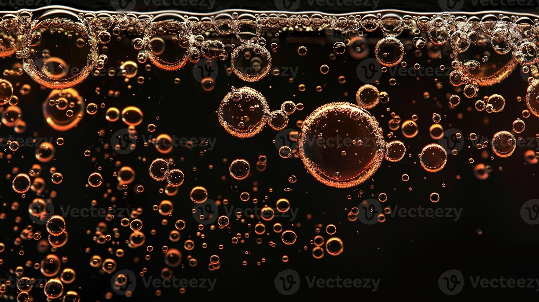 A close up of bubbles in a glass of water photo