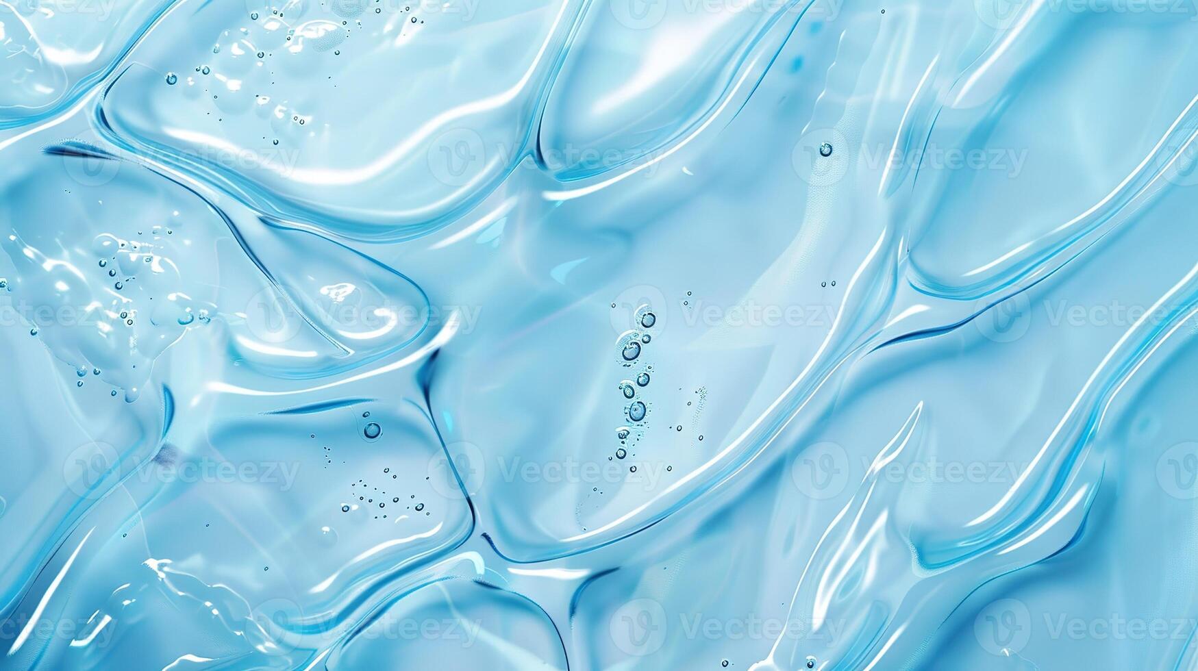 A close up of a blue liquid with bubbles photo