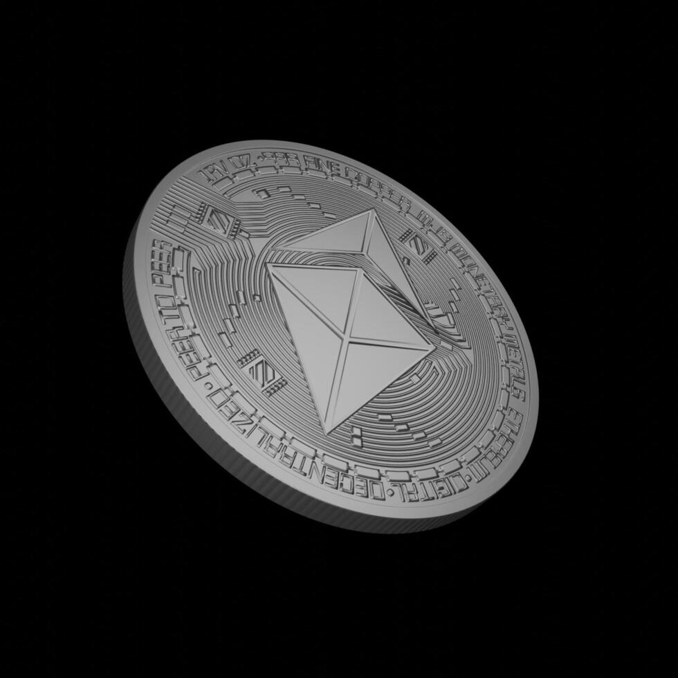 3d Render of etherium coin photo