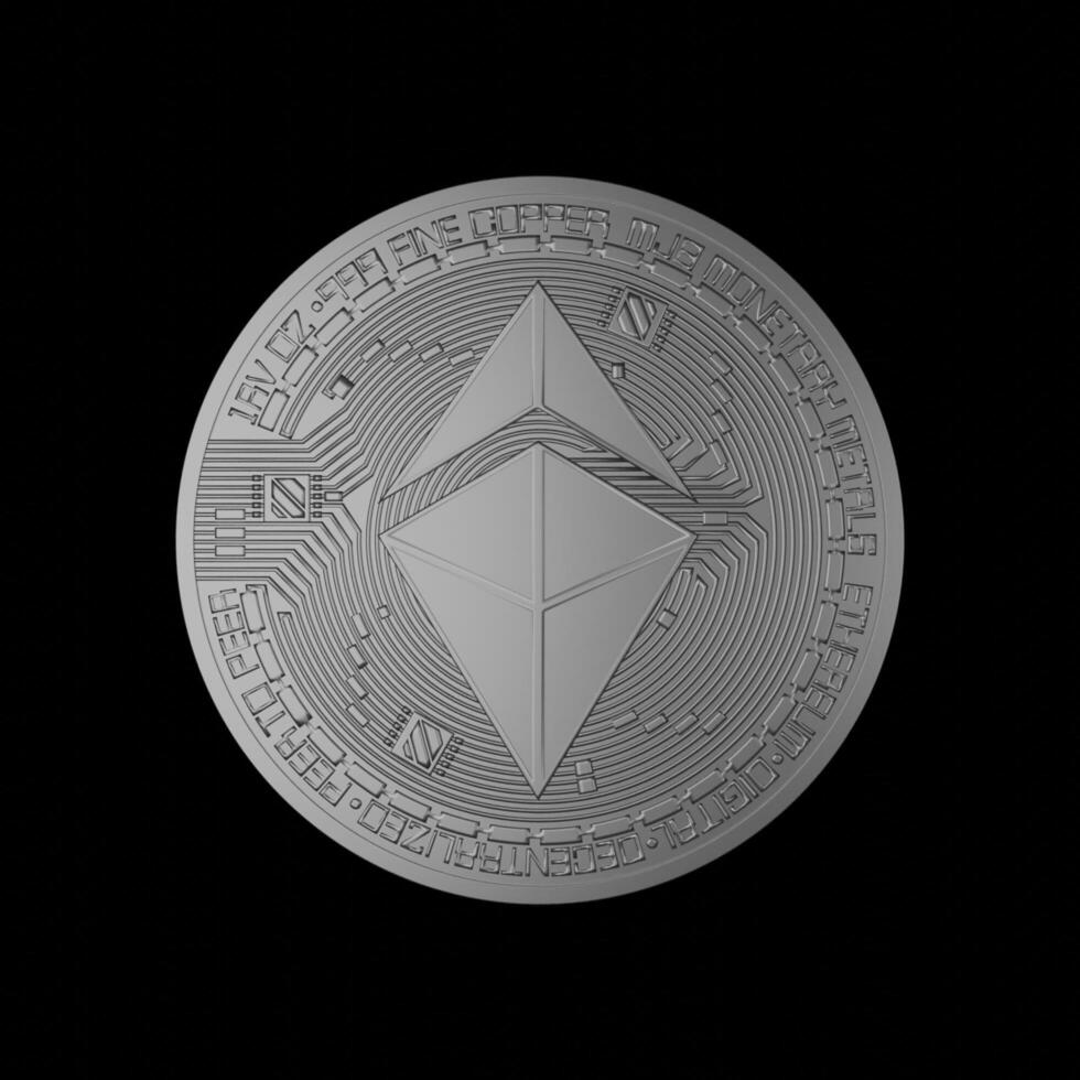 3d Render of etherium coin photo