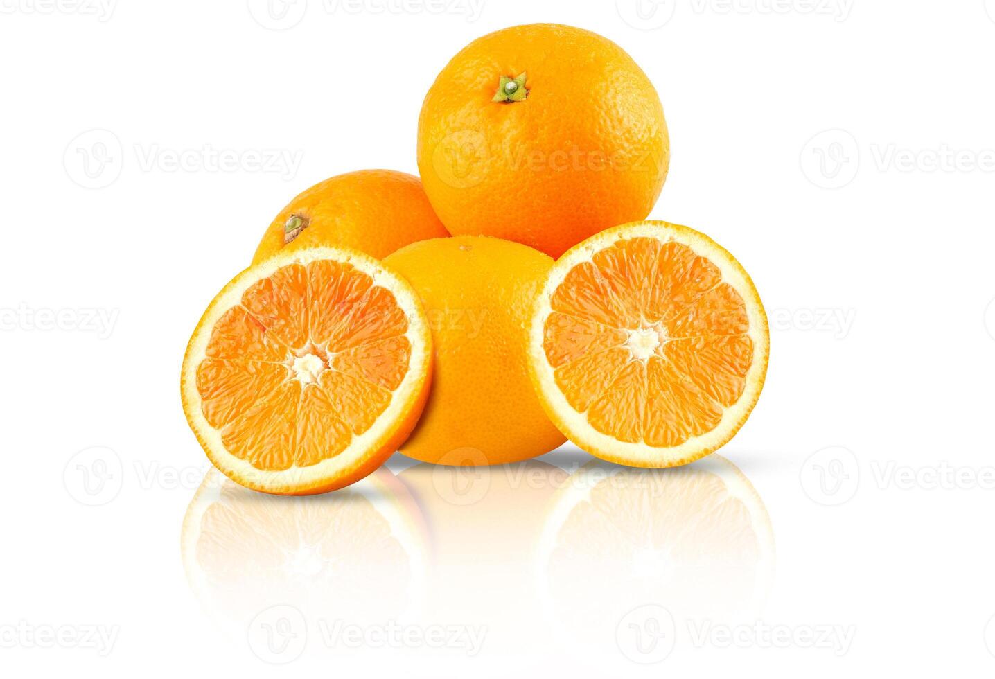 A bunch of oranges on a white background photo