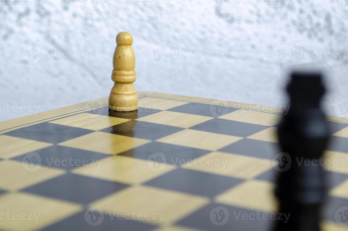 The bishop embarks on a journey to rise to victory. Chess game concept. photo