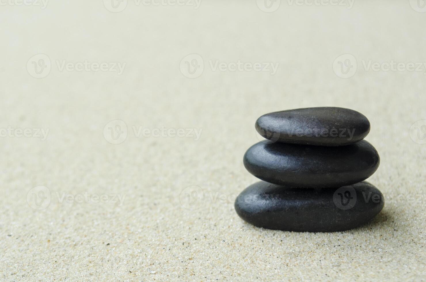 Black zen stones with customizable space for text or ideas photo