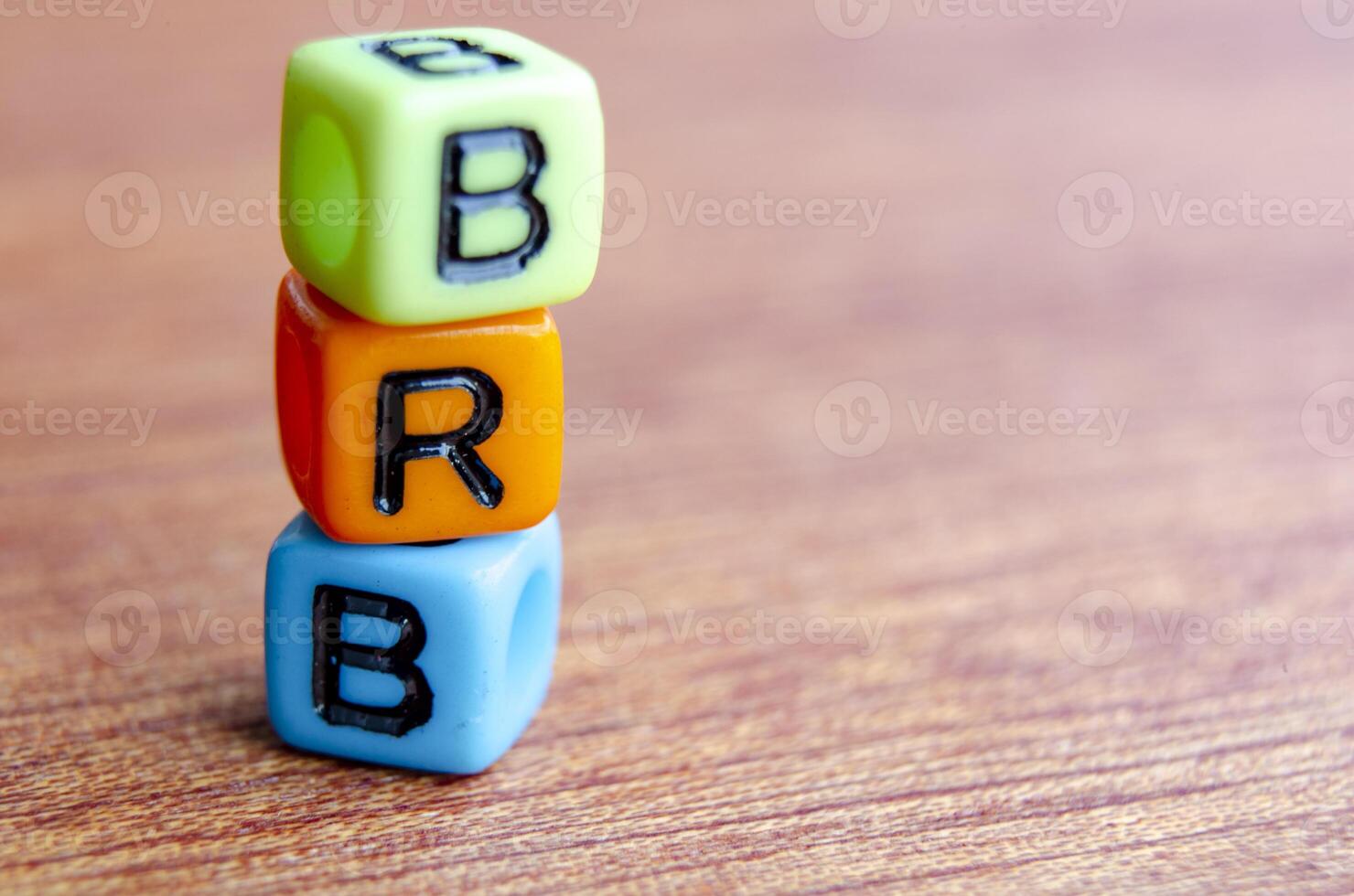 BRB text represent Be Right Back on wooden with customizable space for text photo