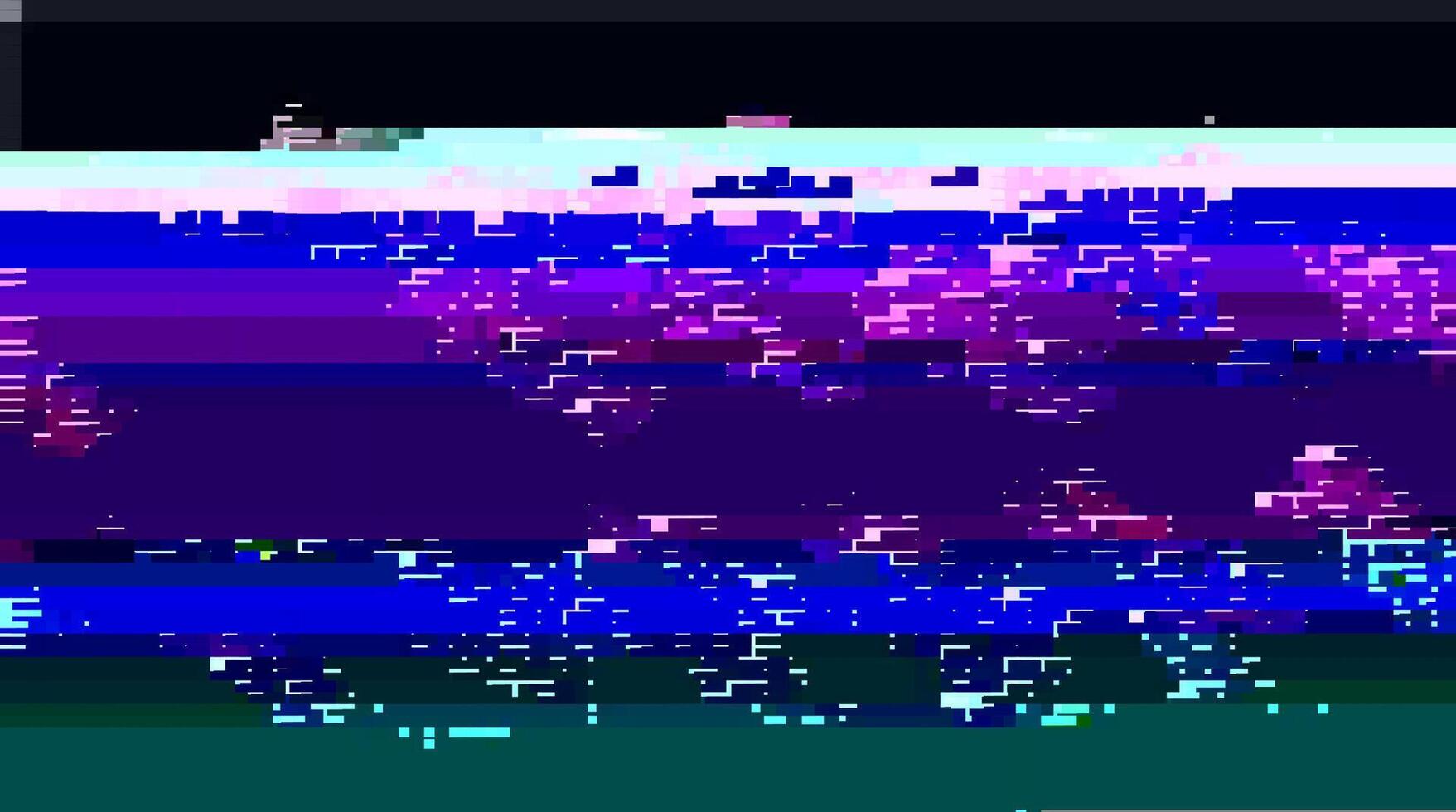Trendy glitch pattern on dark background. Abstract geometric elements vector