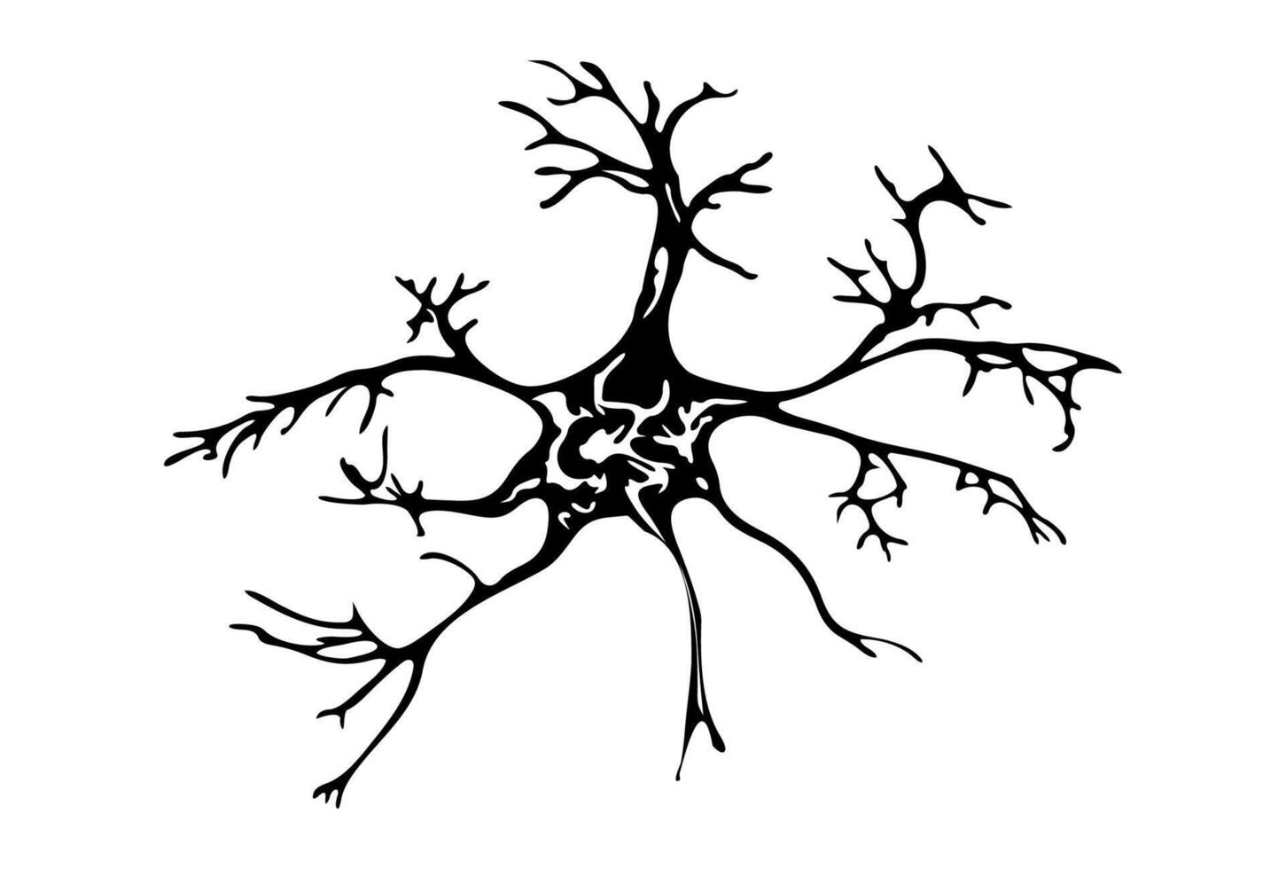 Neuron colorful watercolor illustration vector