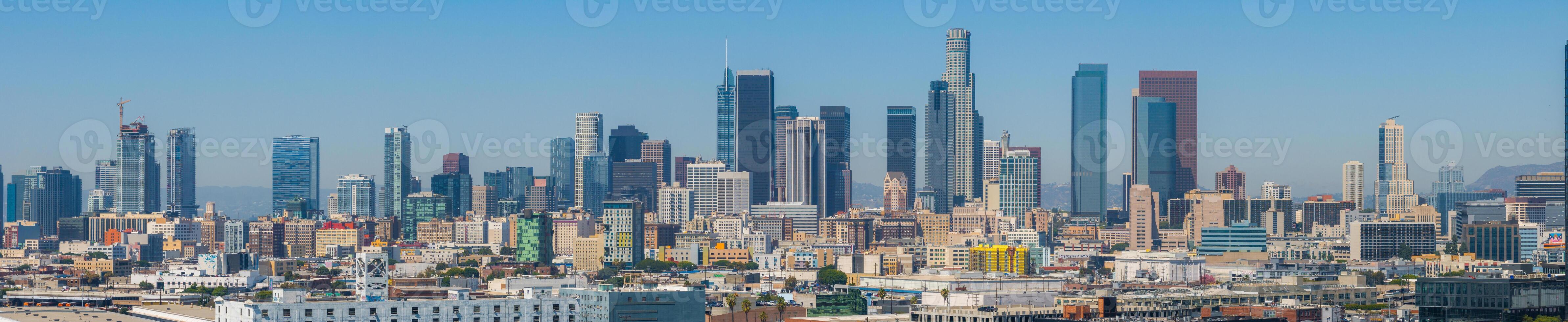 Downtown Los Angeles Skyline with U.S. Bank Tower and Mountains photo