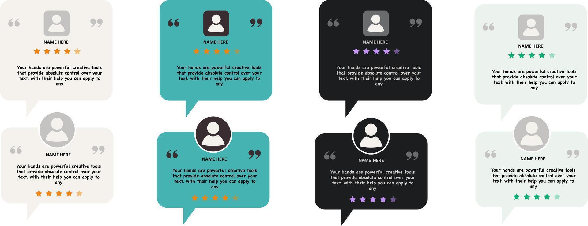 Client or customer service review feedback testimonial appreciation design template. Customer review in the form of speech dough with rating stars. vector