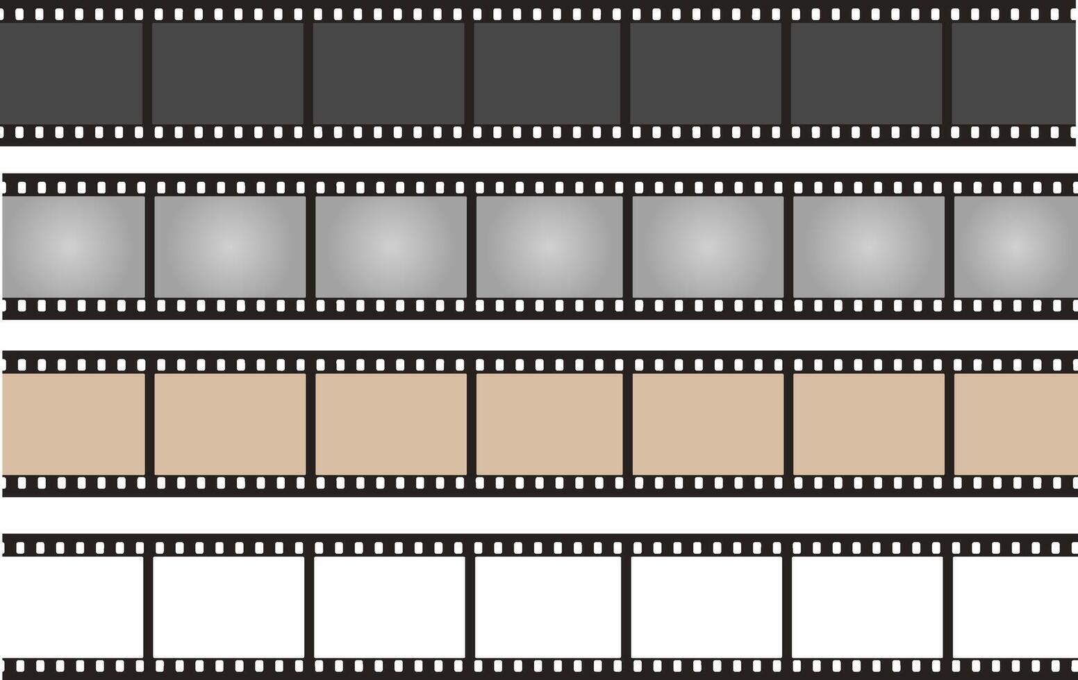 pack of photographic analog films borders with barcodes vector