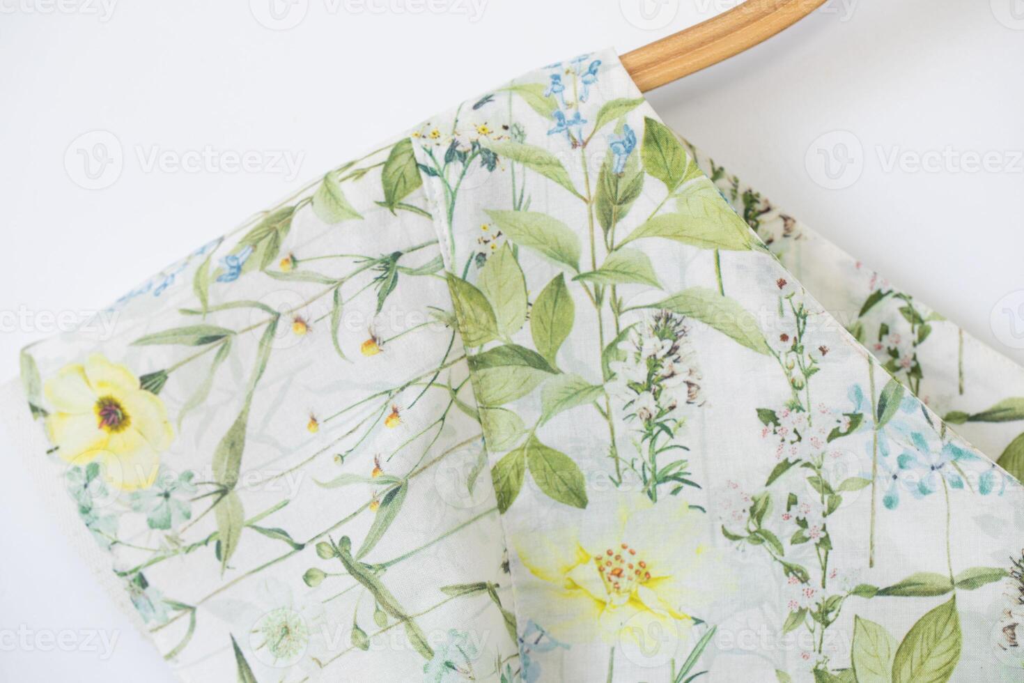 Print of floral on fabric. photo