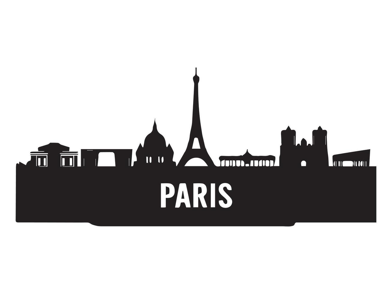 Paris skyline monochrome silhouette vector