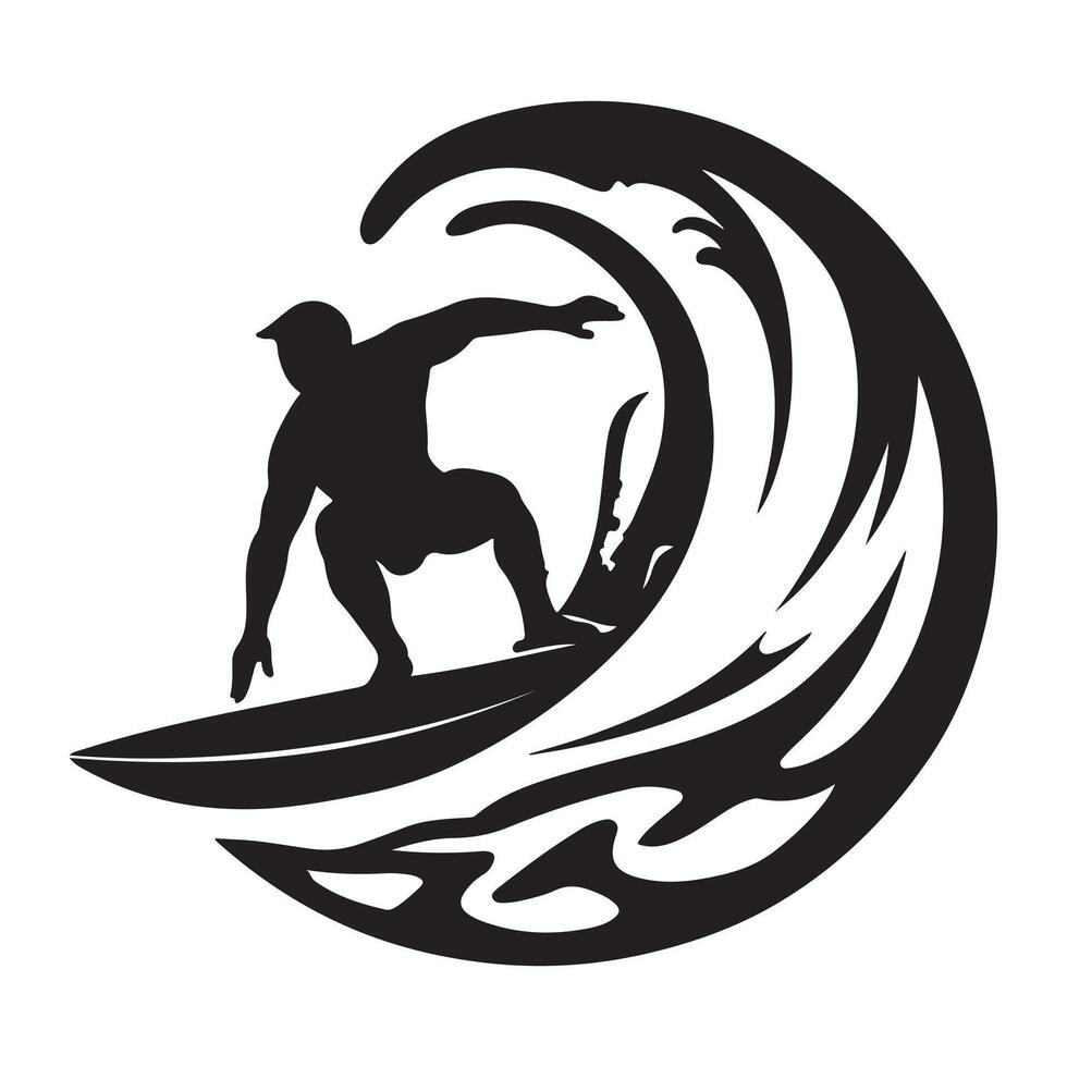 Surfer on a wave illustration vector