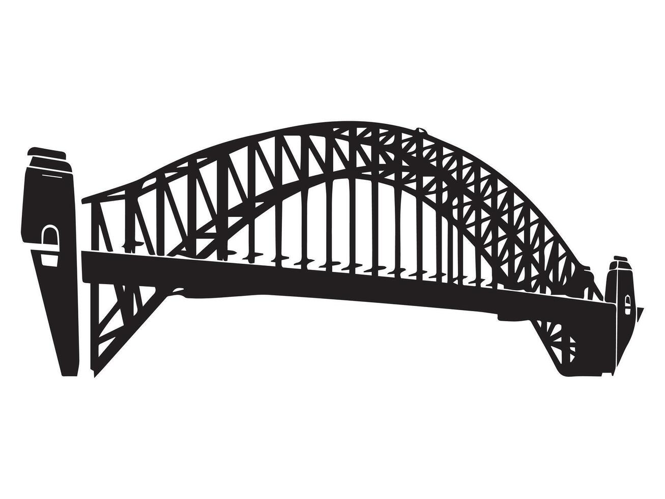 Sydney harbour bridge silhouette illustration vector