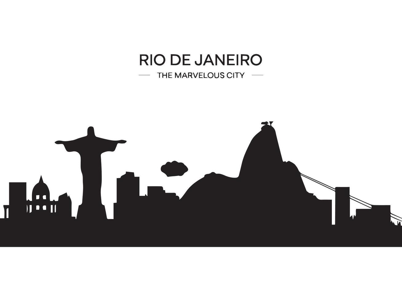 Famous Rio de Janeiro Skyline Christ the Redeemer and Cityscapes vector