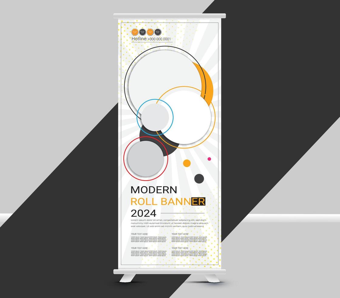 Commercial roll up banner template design vector