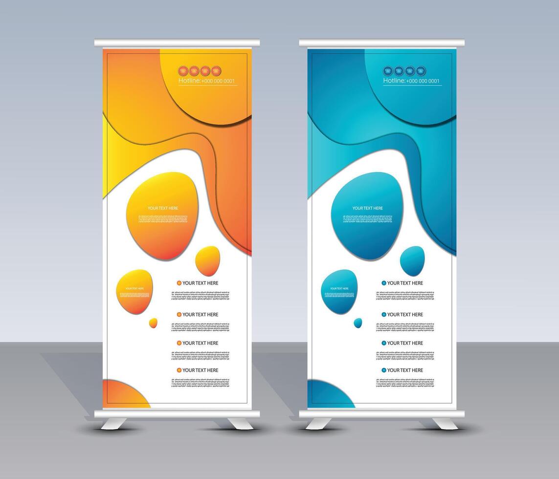 Modern roll up banner template design for background, text and mockup vector