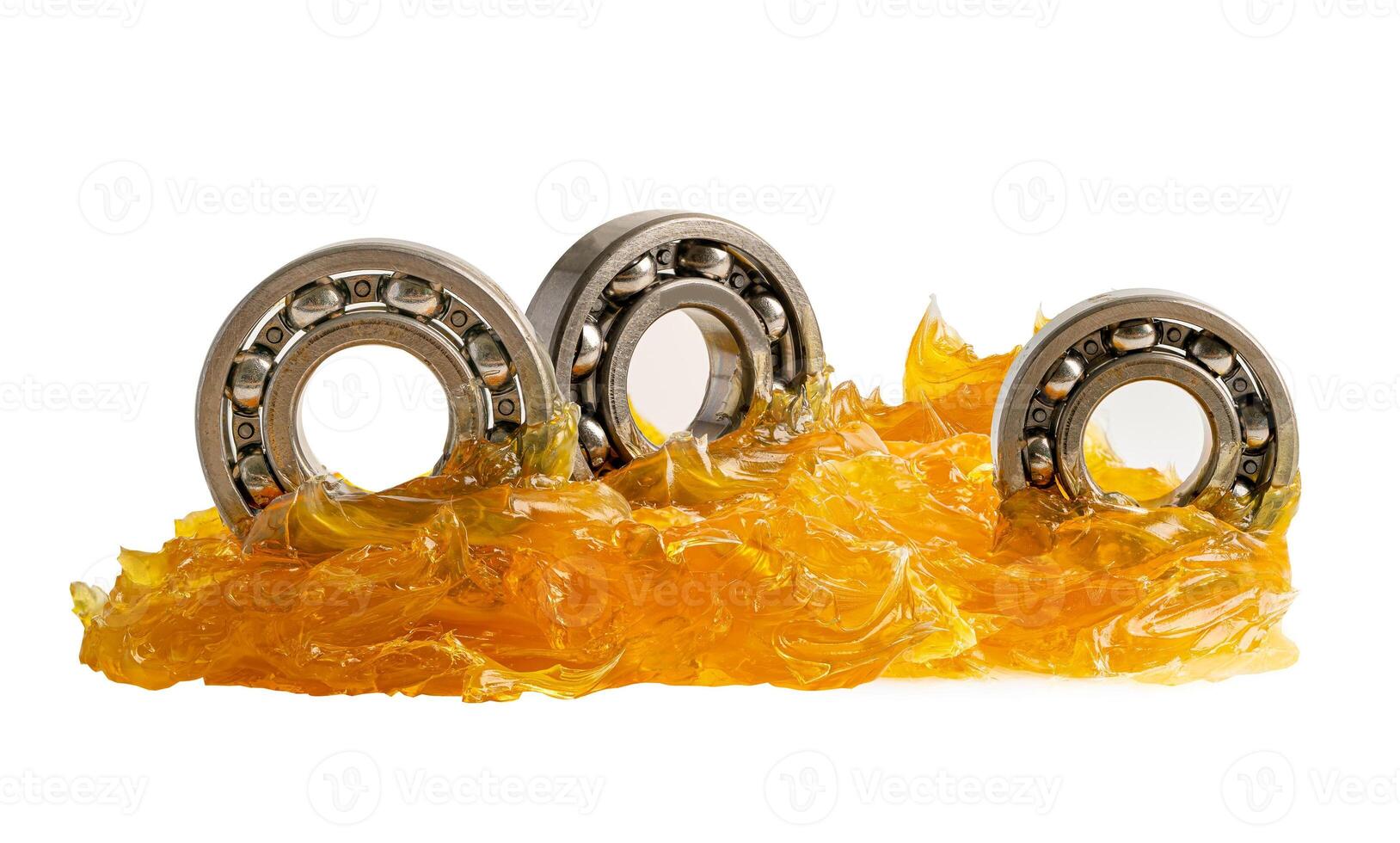 Ball bearing stainless with grease lithium machinery lubrication for automotive and industrial isolated on white background photo